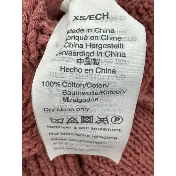 Madewell Cardigan Sweater Womens XS Pink Open Front Knit Pockets - Picture 6 of 11